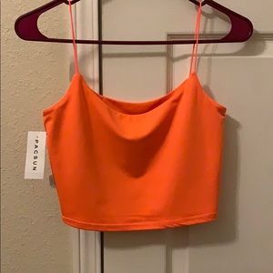 Bright orange crop top